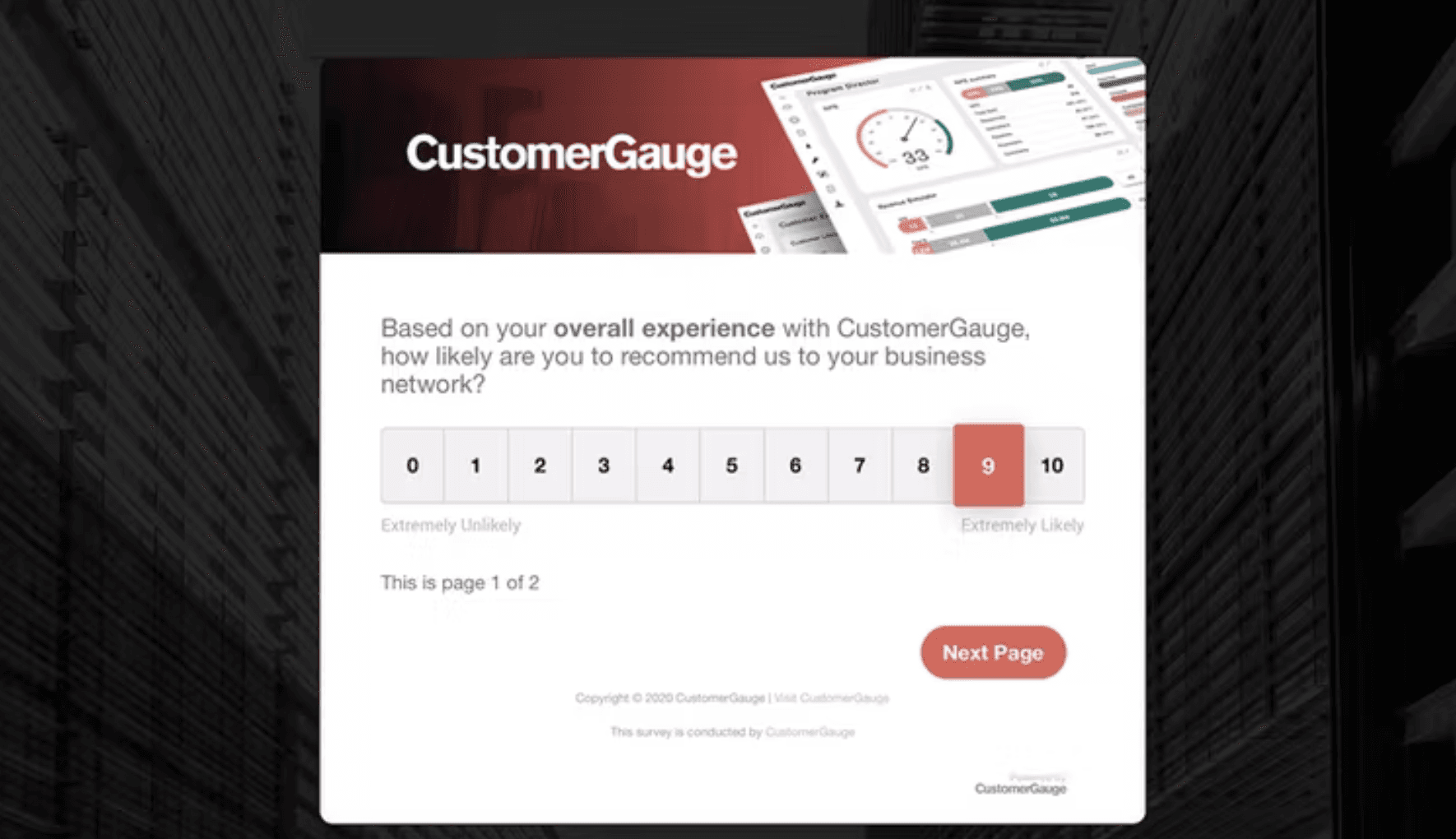 CustomerGauge NPS Survey