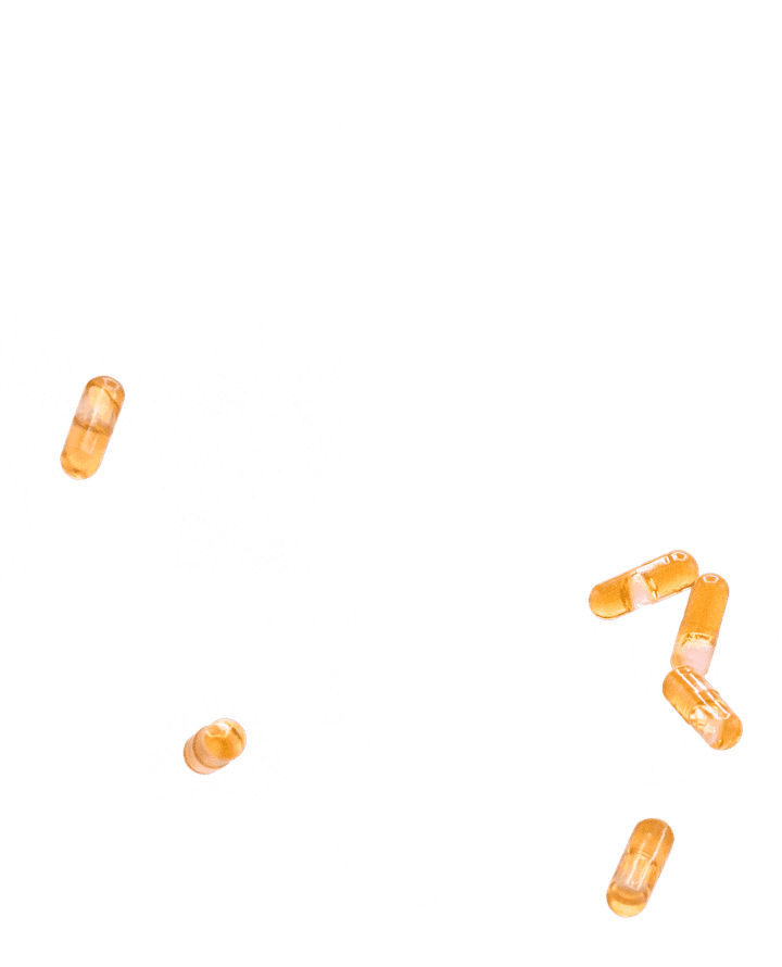 Thc capsules floating foreground
