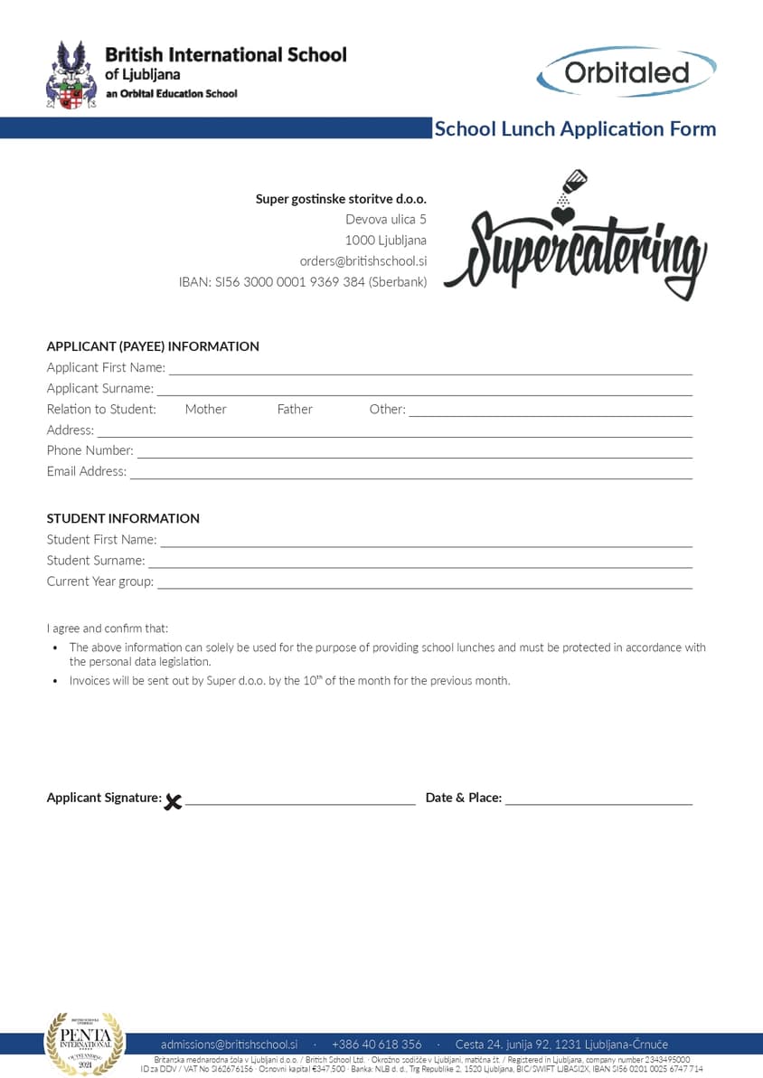 School Lunch Application Form new page 0001