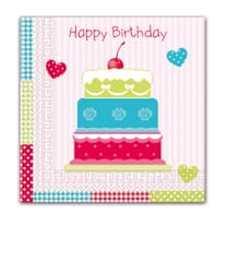 Everyday Napkin Designs - Just Happy Birthday Three-ply Napkins 33x33 cm - 80905
