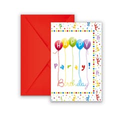 Happy Birthday Streamers - Invitations & Envelopes - 81847