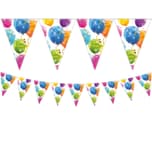 Kokliko Sparkling Balloons - Triangle Flag Banner (9 Flags) - 88154