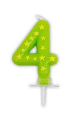 Decorata Numeral Candles - Stars Numeral Candles No. 4 - 89167