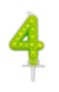 Decorata Numeral Candles - Stars Numeral Candles No. 4 - 89167