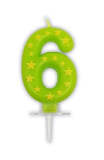 Decorata Numeral Candles - Stars Numeral Candles No. 6 - 89169