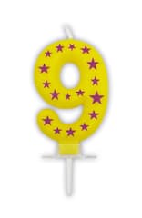 Decorata Numeral Candles - Stars Numeral Candles No. 9 - 89172