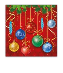 Decorata Seasonal Napkin Designs - Sparkling Balls Three-Ply Napkins 33x33 cm - 89460