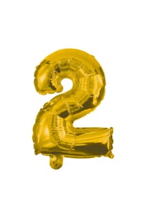 Numeral Foil Balloons - 32 cm Gold Foil Balloon No. 2 - 89643
