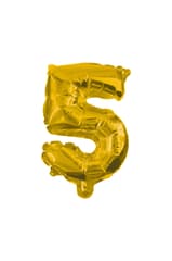 Numeral Foil Balloons - 32 cm Gold Foil Balloon No. 5 - 89646