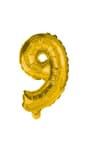 Numeral Foil Balloons - 32 cm Gold Foil Balloon No. 9 - 89650