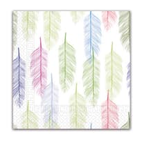 Everyday Napkin Designs - Multicolour Feathers Three-Ply Napkins 33x33 cm - 89792