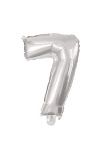 Numeral Foil Balloons - 32 cm Silver Foil Balloon No. 7 - 89804