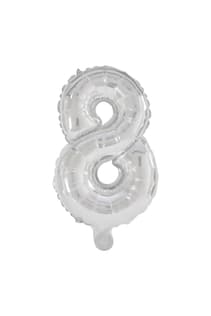 Numeral Foil Balloons - 32 cm Silver Foil Balloon No. 8 - 89805