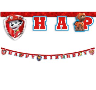 Paw Patrol Ready for Action - "Happy Birthday" Die-Cut Banner. - 89978