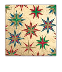 Seasonal Napkin Designs - Shinny Christmas Stars Three-Ply Paper Napkins 33x33 cm. - 90538