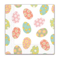 Seasonal Napkin Designs - Floral Eggs Three-Ply Paper Napkins 33x33 cm. - 90978