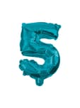 Numeral Foil Balloons - 32 cm Blue Foil Balloon No. 5 - 91224
