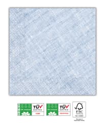 Solid Color - Home & Industrial Compostable Blue Three-Ply Napkins 33x33 cm FSC - 91500