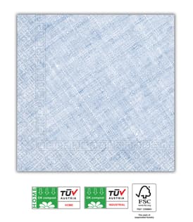Decorata Solid Color - Home & Industrial Compostable Blue Three-Ply Napkins 33x33 cm FSC - 91500
