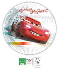Cars High Speed Compostable - Paper Plates 20 cm Industrial Compostable FSC - 91516