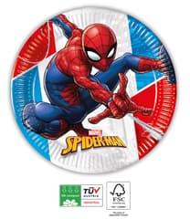 Spider-Man Superhero Compostable - Paper Plates 20 cm FSC - 91517