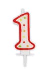 Decorata Numeral Candles - Dots Numeral Candle No. 1 - 91672
