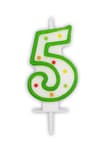 Decorata Numeral Candles - Dots Numeral Candle No. 5 - 91676