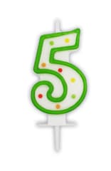 Numeral Candles - Dots Numeral Candle No. 5 - 91676