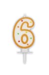 Decorata Numeral Candles - Dots Numeral Candle No. 6 - 91677