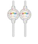 Decorata Happy Birthday Streamers - Medallion Paper Drinking Straws - 91837
