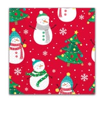 Seasonal Napkin Designs - Xmas Trees & Snowflakes Three-Ply Paper Napkins 33x33 cm. - 91862