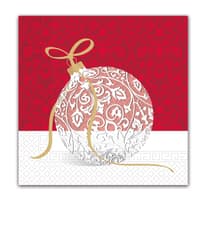 Seasonal Napkin Designs - Elegant Xmas Ball Three-Ply Paper Napkins 33x33 cm. - 91863