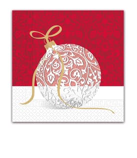 Decorata Seasonal Napkin Designs - Elegant Xmas Ball Three-Ply Paper Napkins 33x33 cm. - 91863