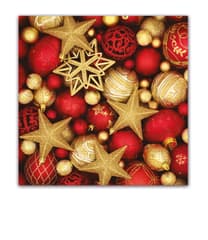 Seasonal Napkin Designs - Christmas Glitter Stars Three-Ply Paper Napkins 33x33 cm. - 92024
