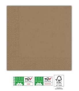 Decorata Kraft Tableware - Kraft Paper Napkins Home & Industrial Compostable 33x33 cm. - 92117