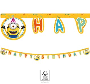 Minions: The Rise of Gru - "Happy Birthday" Die-Cut Banner 2 m. FSC. - 92139