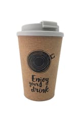 Solid Color Reusable - Reusable Cup with Cork 300 ml. - 92192