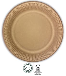 Decorata Kraft Tableware - Kraft Paper Plates 23 cm - 95693