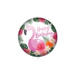 Standard & Shaped Foil Balloons - Flamingo Happy Birthday Foil Balloon 46 cm. - 92413