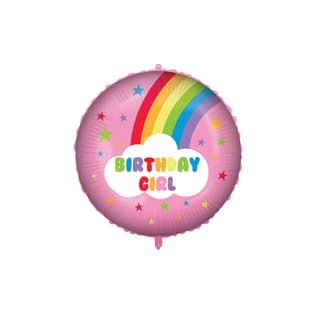 Shaped Foil Balloons - Rainbow Birthday Girl Foil Balloon 46 cm. - 92418