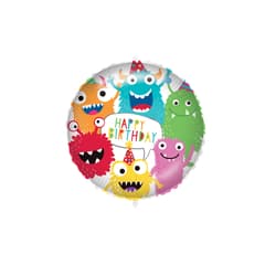 Shaped Foil Balloons - Happy Birthday Monsters Foil Balloon 46 cm. - 92429