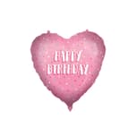 Standard & Shaped Foil Balloons - Happy Birthday Pink Heart Foil Balloon 46 cm. - 92431