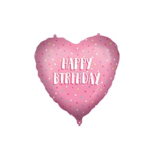 Shaped Foil Balloons - Happy Birthday Pink Heart Foil Balloon 46 cm. - 92431