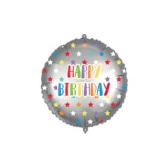 Shaped Foil Balloons - Happy Birthday Colorful Stars Foil Balloon 46 cm. - 92435