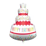 Shaped Foil Balloons - Happy Birthday Cake Foil Balloon 94 cm. - 92446