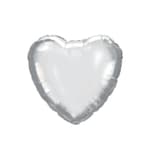 Standard & Shaped Foil Balloons - Silver Heart Foil Balloon 46 cm. - 92452
