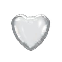 Shaped Foil Balloons - Silver Heart Foil Balloon 46 cm. - 92452