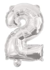 Numeral Foil Balloons - Silver Foil Balloon 95 cm. No. 2. - 92468