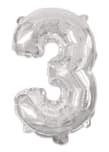 Numeral Foil Balloons - Silver Foil Balloon 94 cm. No. 3. - 92469