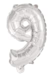 Numeral Foil Balloons - Silver Foil Balloon 95 cm. No. 9. - 92475